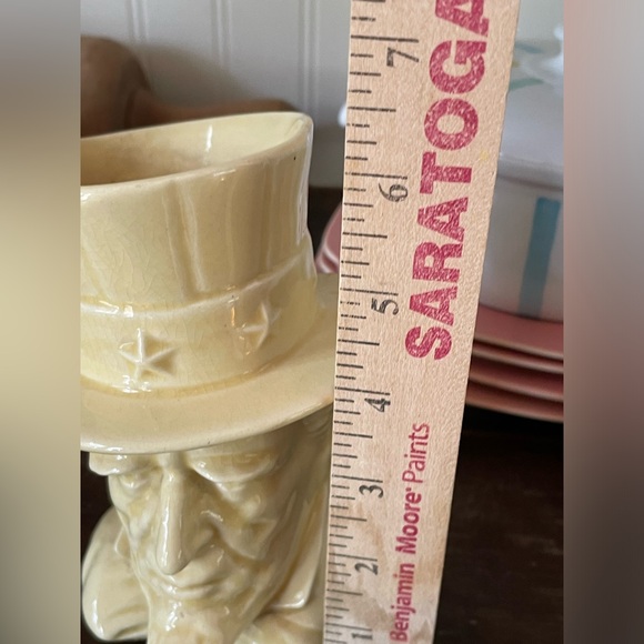 Vintage Kitschy Uncle Sam Yellow Ceramic Planter🇺🇸❤️ - Picture 10 of 13